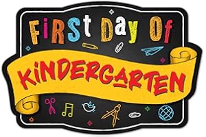 Soul Décor First Day of Kindergarten Picture Prop, Cute and Creative First Day of School Picture Idea, Black Board Sign | Unbreakable Plastic | Made in The USA