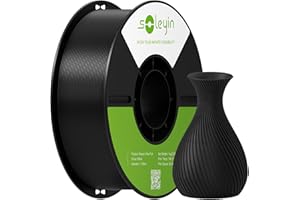 Soleyin PLA Filament 1.75mm, Neatly Wound 3D Printer Filament 1kg Spool (2.2lbs), High-Speed Printing, Dimensional Accuracy ±0.02mm, Strong Toughness No Warping, Fit Most FDM 3D Printers,Black