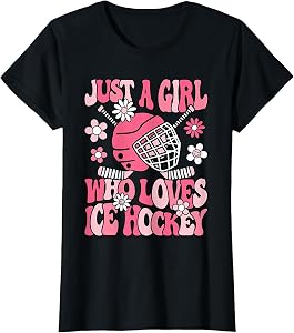 Just A Girl Who Loves Ice Hockey Ice Hockey Player Girl Kids T-Shirt