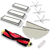 10-Pack Parts Kit for Roborock S5 Max S6 MaxV E4 E5 Robot Vacuum | Includes Main Roller Brush, Side Brushes, HEPA Filters &amp; Reusable Mopping Pads for Roborock Vacuum