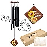 Howarmer Wind Chimes for Outside, 36“ Sunflower Wind Chime for Friends Bestie Family & Loved One, Christmas Windchime Thank You Gifts with You are My Sunshine Saying