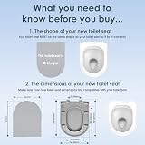 AQUALONA Premium Thermoplastic Toilet Seat D Shape Soft Close Grey view 2