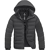 wantdo Men's Quilted Puffer Jacket Hooded Waterproof winter jacket Warm Puffer Coat Outwear