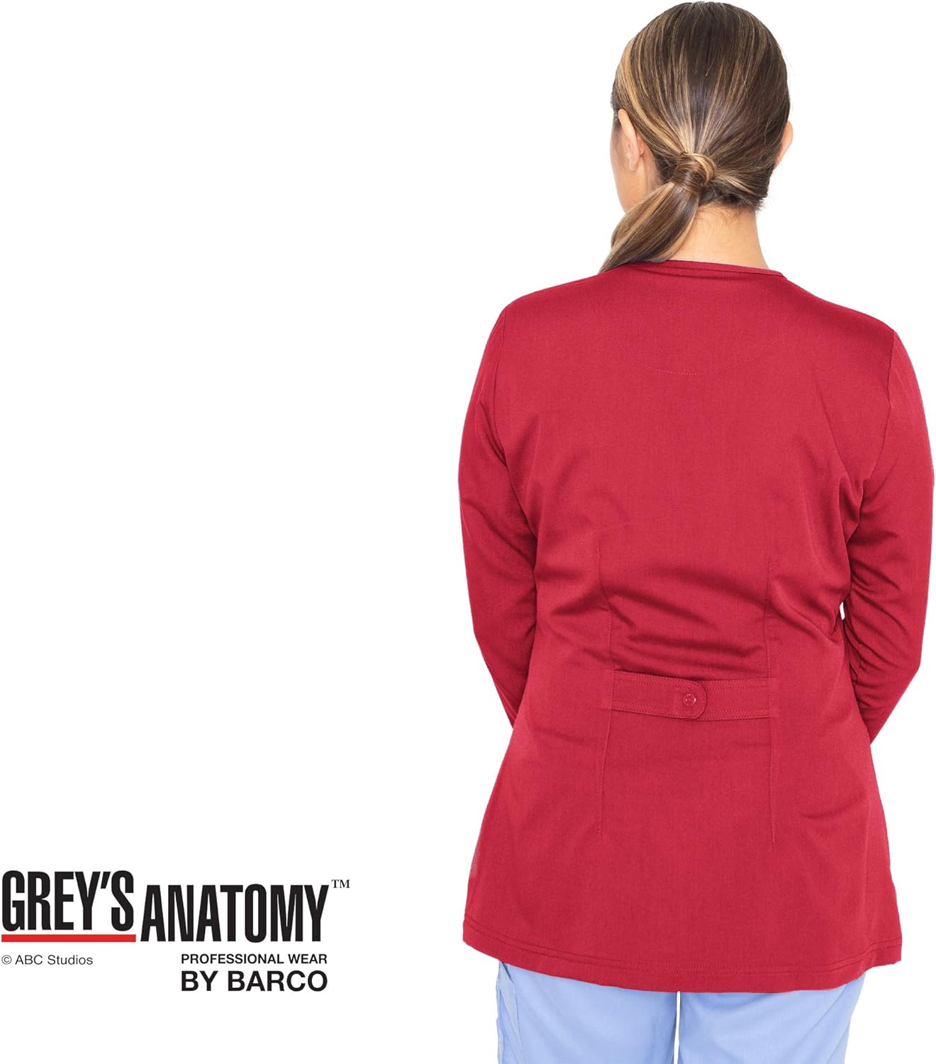 BARCO Grey’s Anatomy Women’s Warm-Up Scrub Jacket, Easy Care Medical Jacket w/ 4 Pockets & Snap Front Closure: Clothing