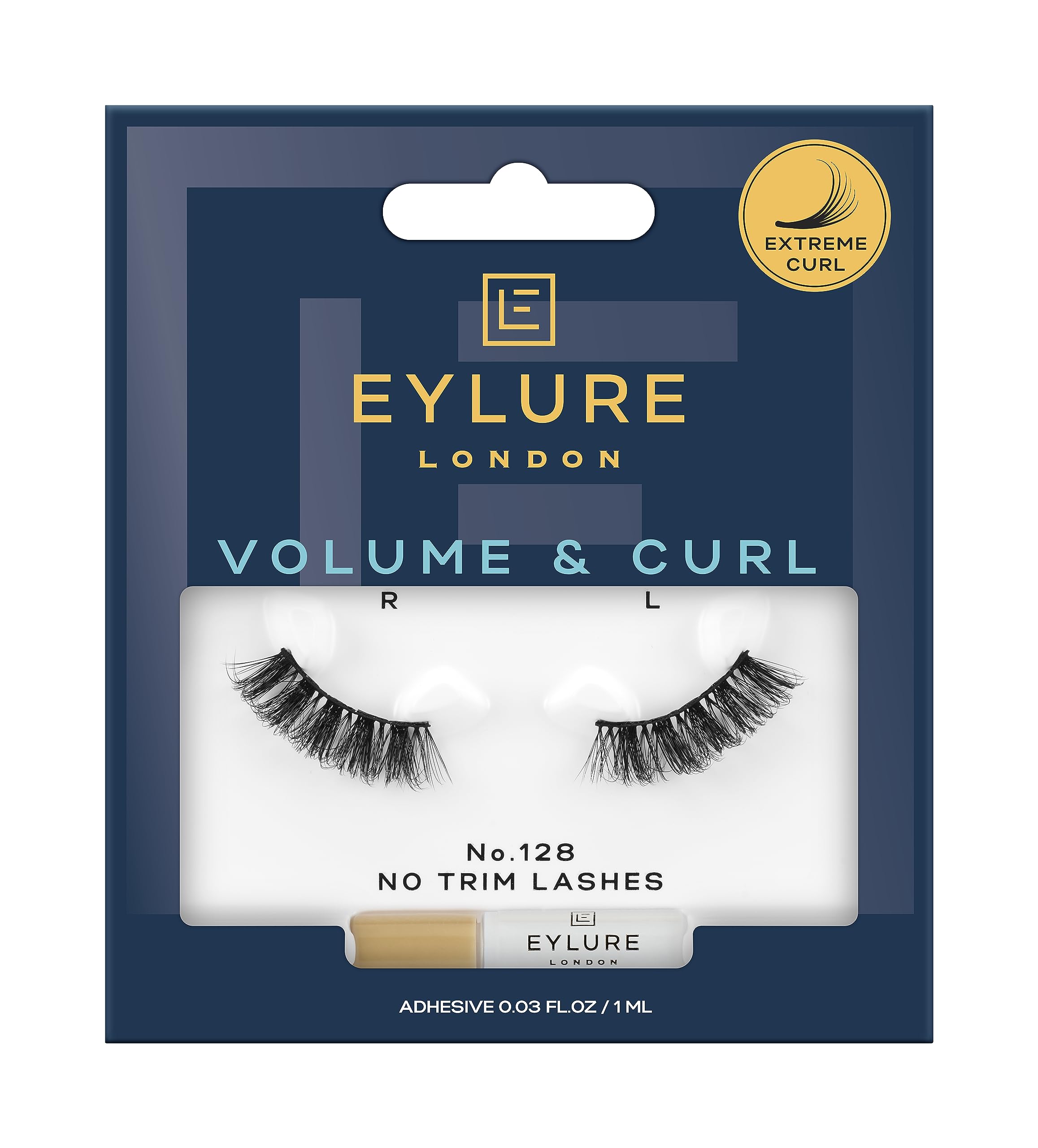 Eylure Volume & Curl No. 128 False Lashes (3/4 Length) — image 1