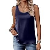 Zeagoo Silk Satin Tank Tops for Women Scoop Neck Sleeveless Camisole Tops 2026 Summer Basic Blouses
