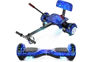 CBD Scooter with Seat Attachment for Kids Adults, 6.5'' 8.5''Balancing Scooter with Bluetooth Speakers & Colorful LED Light with Kart