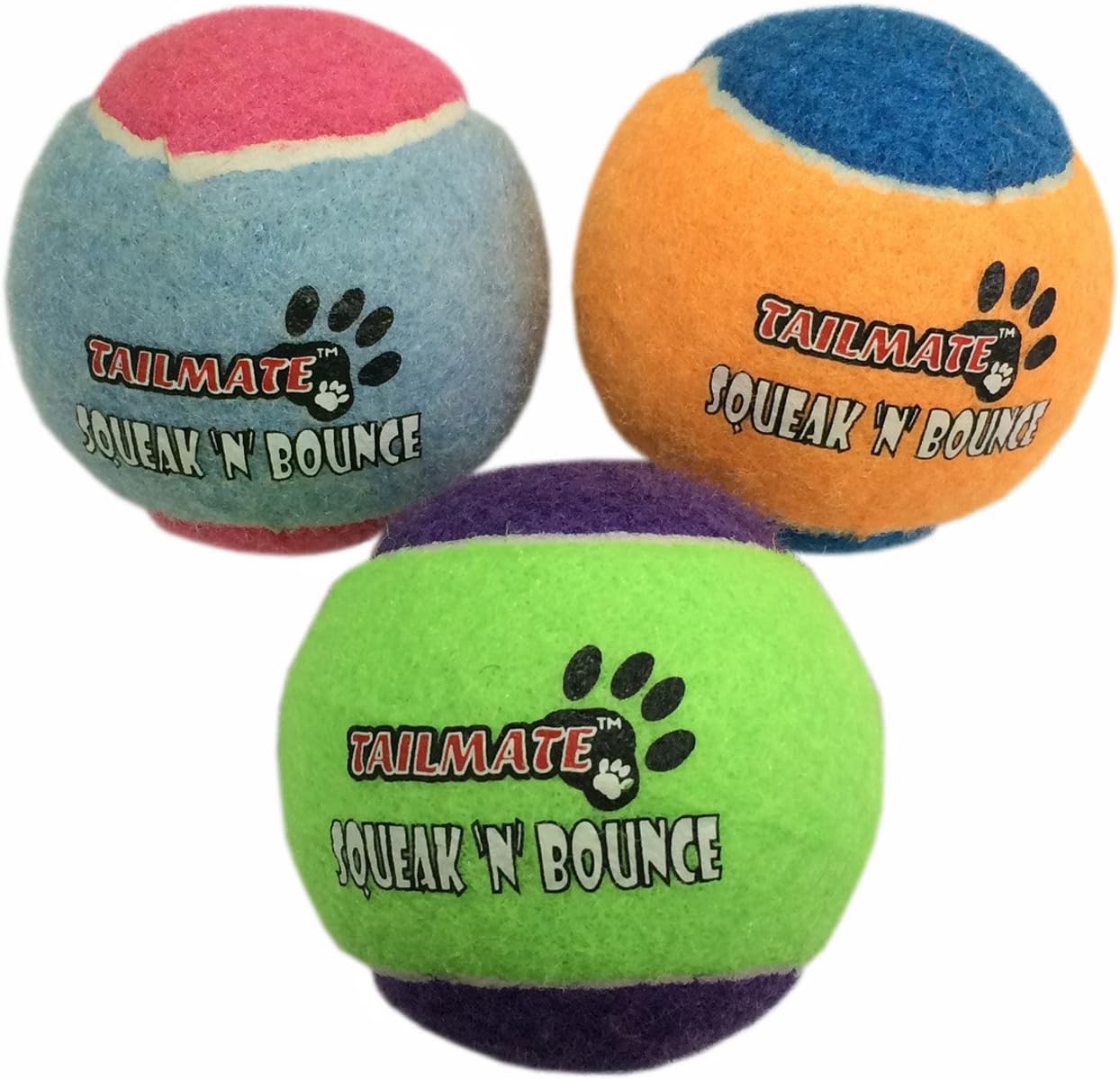 Dog Toys Squeaky Tennis Ball for Small Medium Large Aggressive Chewers Indestructible,3er-pack (purple)