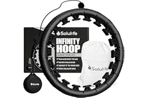 SOLULIFE Experience Fitness Excellence with Our Infinity Hoop Plus Size – Weighted Hula Hoop for Weight Loss – Hula Hoop Exercise Ring with ABS and Quality Wheels – for All The Sizes and Levels + Bag Offer