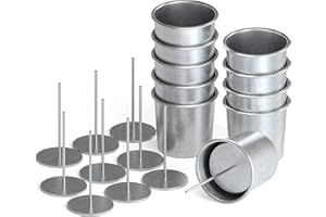 NATIKON Votive Candle Molds Seamless Aluminum Steel Molds with 10 Wick Pins