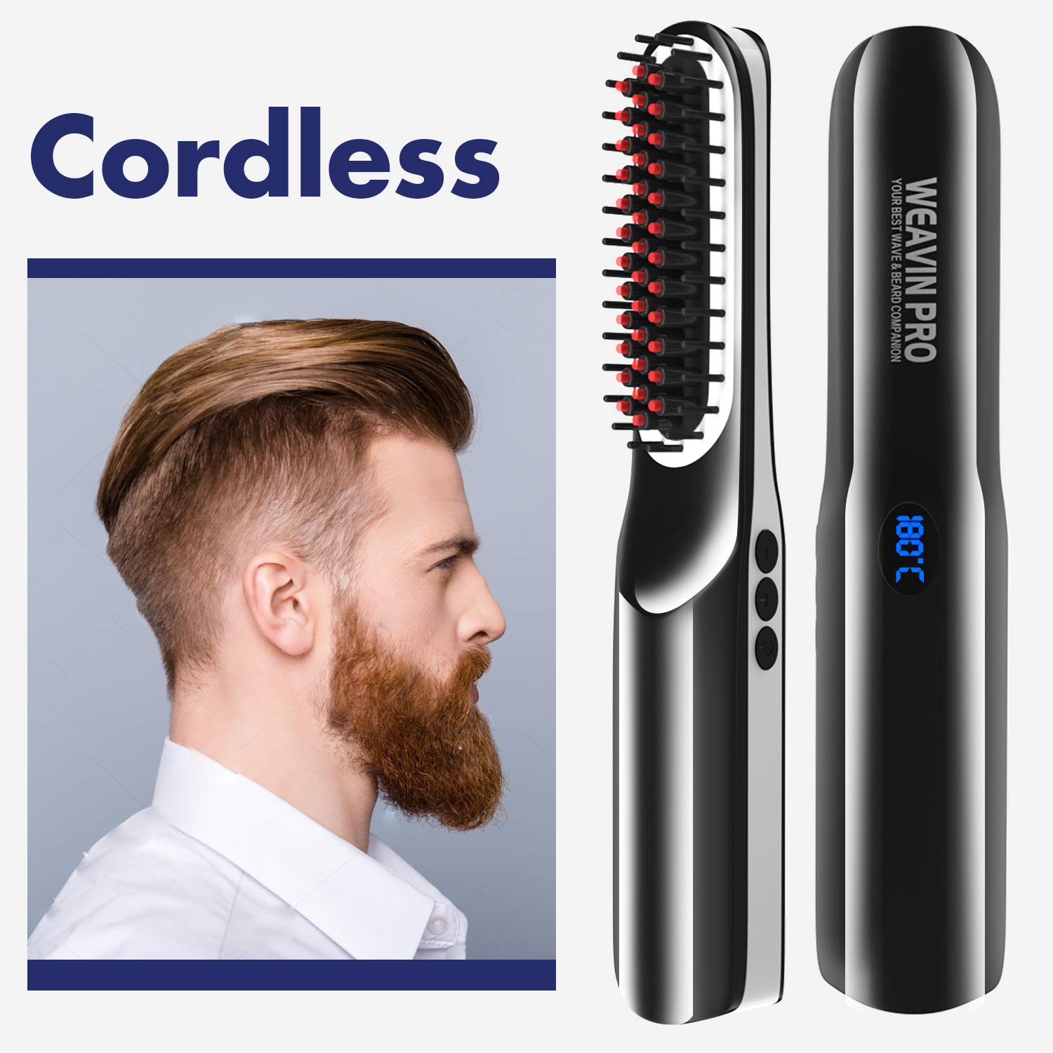 Amazon Com Beard Straightener For Men 2019 Cordless Beard