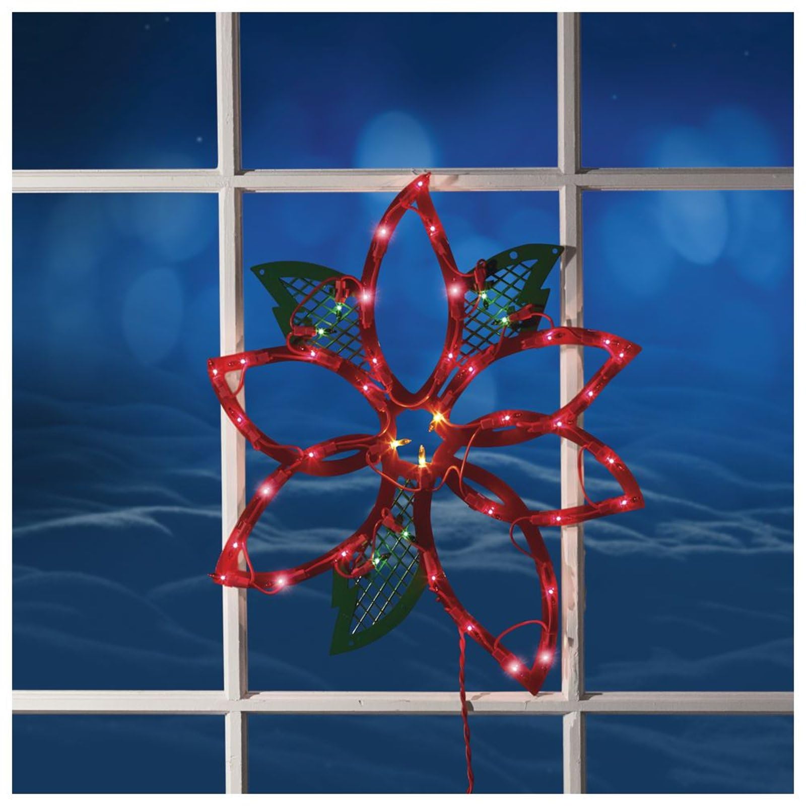 Impact Innovations Christmas Lighted Window Decoration, Poinsettia by Impact Innovations