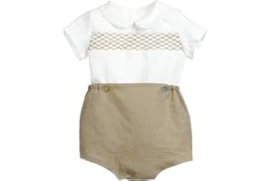 Twoflower Smocked toddler boy outfits Summer Cotton Short Sleeve boys' button-down shirts Casual 2 piece Clothing Set