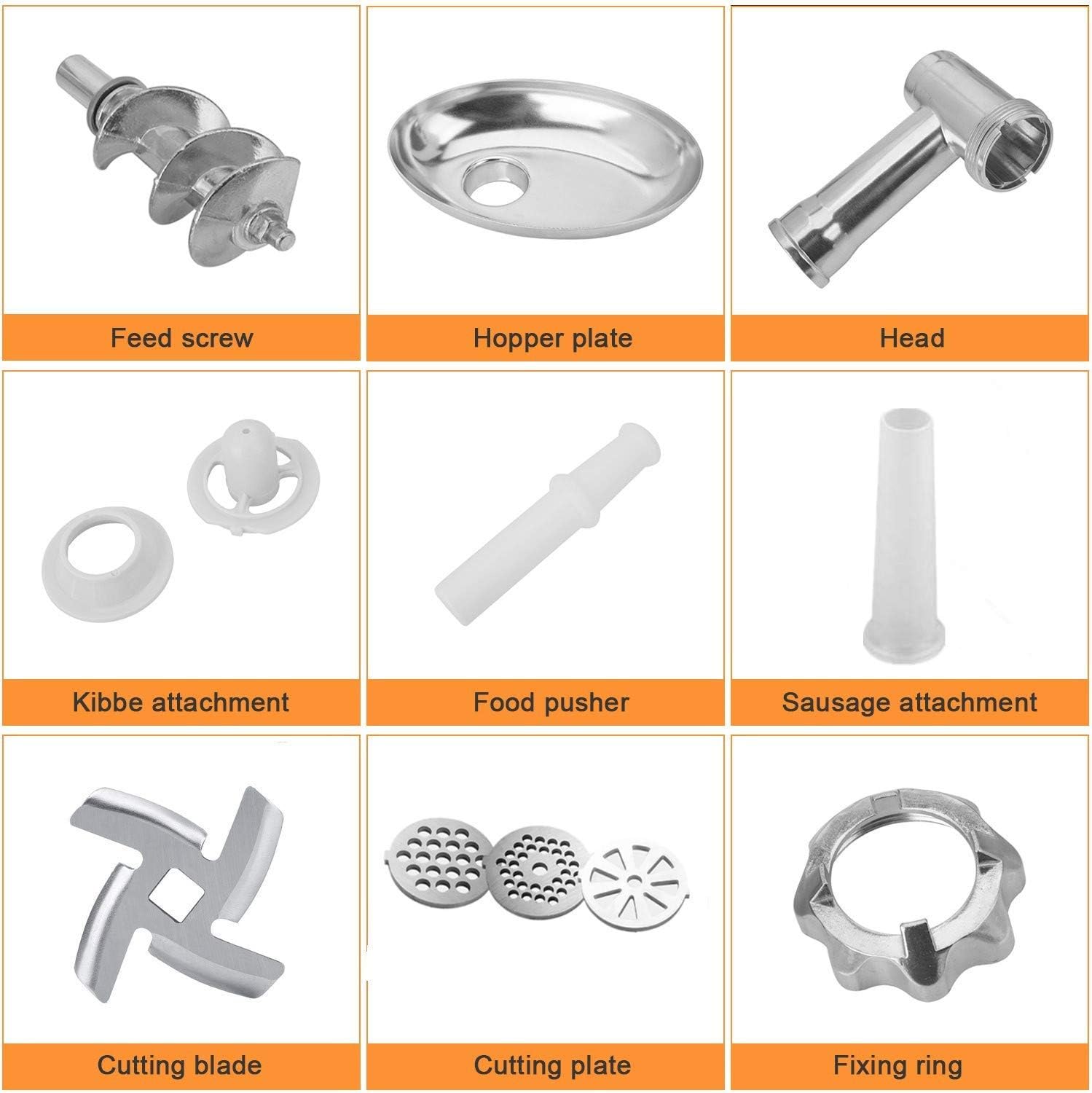 Electric Meat Grinder and Duty Household Sausage Maker Meats Mincer Food Grinding Mincing Machine with Kibbe Attachement - Image 4