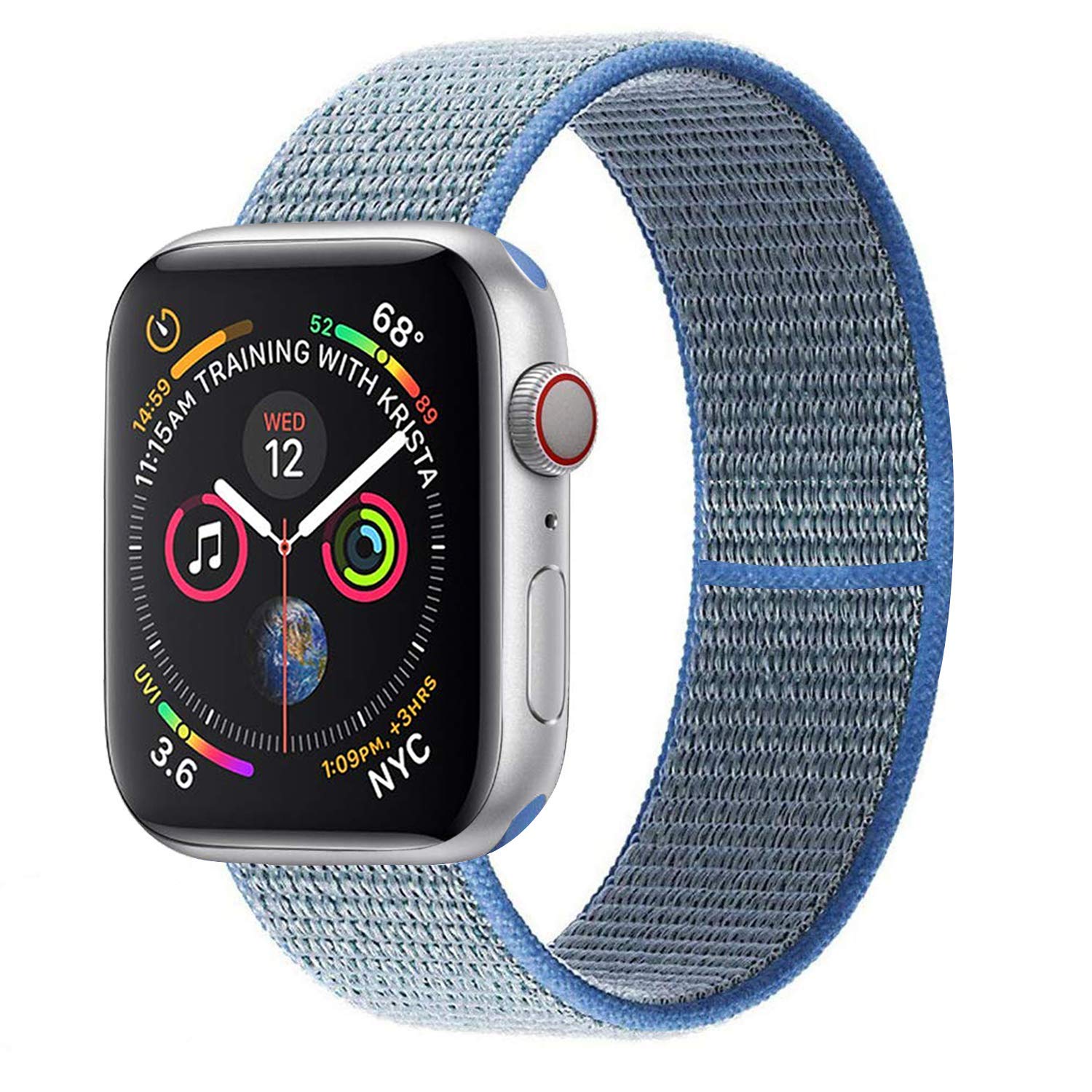 Replacement Band for Apple Watch 38mm 42mm 40mm 44mm Soft Nylon Strap for Women Men Compatible with iWatch Series 5 4 3 2 1 (Tabhe Blue, 42/44mm)