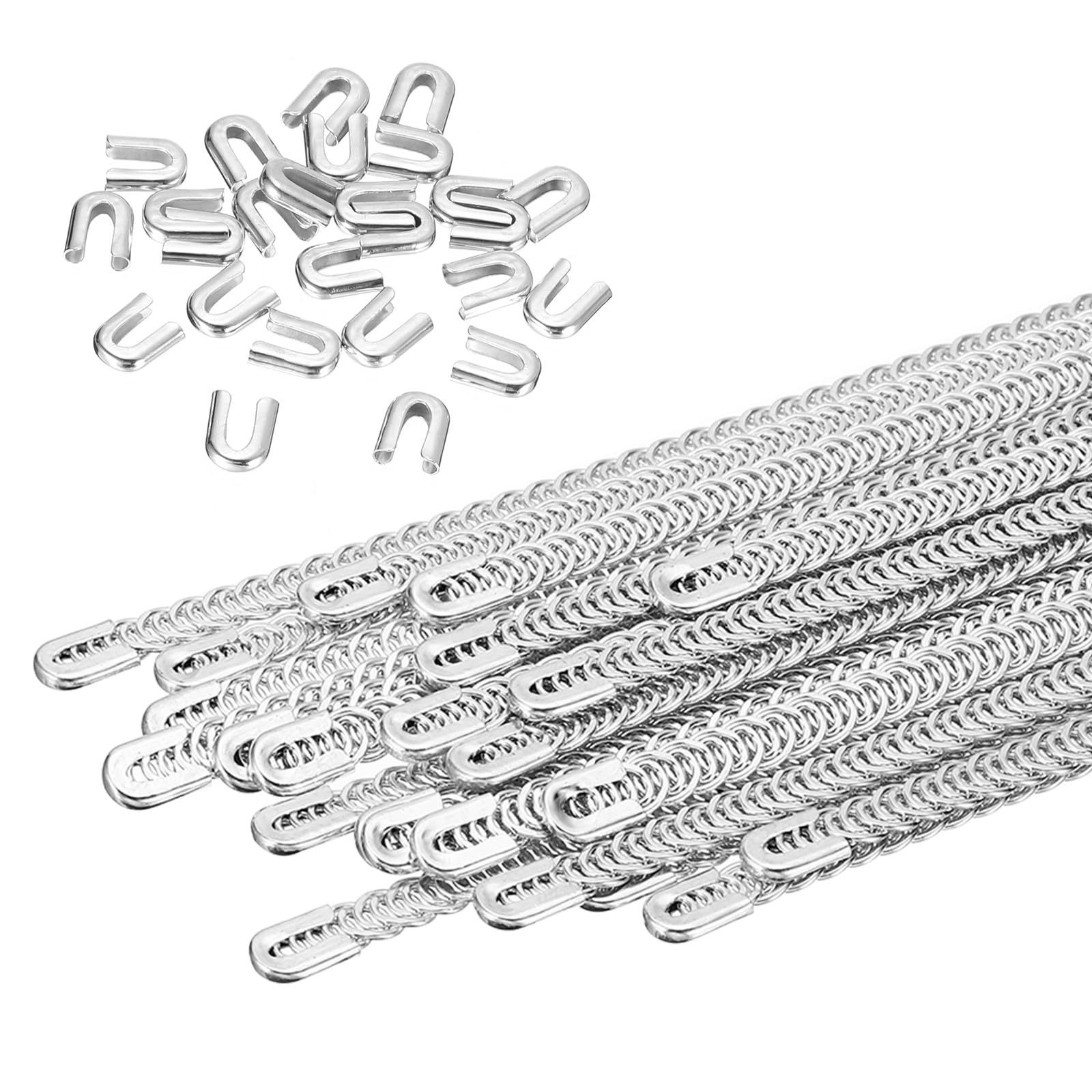 PATIKIL 30 Pcs Metal Steel Spiral Corset Boning, 9.1 Inch Metal Boning with 24 Steel Boning Tips Structure and Form for Sewing Corset, Making Costume,Hoop Skirt, Collar (6mm WIDE)