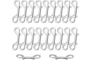 20 PCS 4 inch Double Ended Bolt Snaps Hook, Zinc Alloy Double Trigger Clips for Dog Leashes, Key Chains, Horse Tack, and More in Silver Finish by GENHAKON