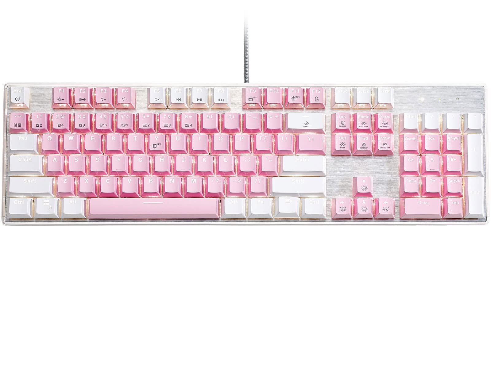 Hexgears GK715 Mechanical Gaming Keyboard, 104 Keys Full Size Wired Computer Keyboard, Hot Swappable Kailh Box Switches, ABS Keycaps, White Backlit Gaming Keyboard for PC/Laptop