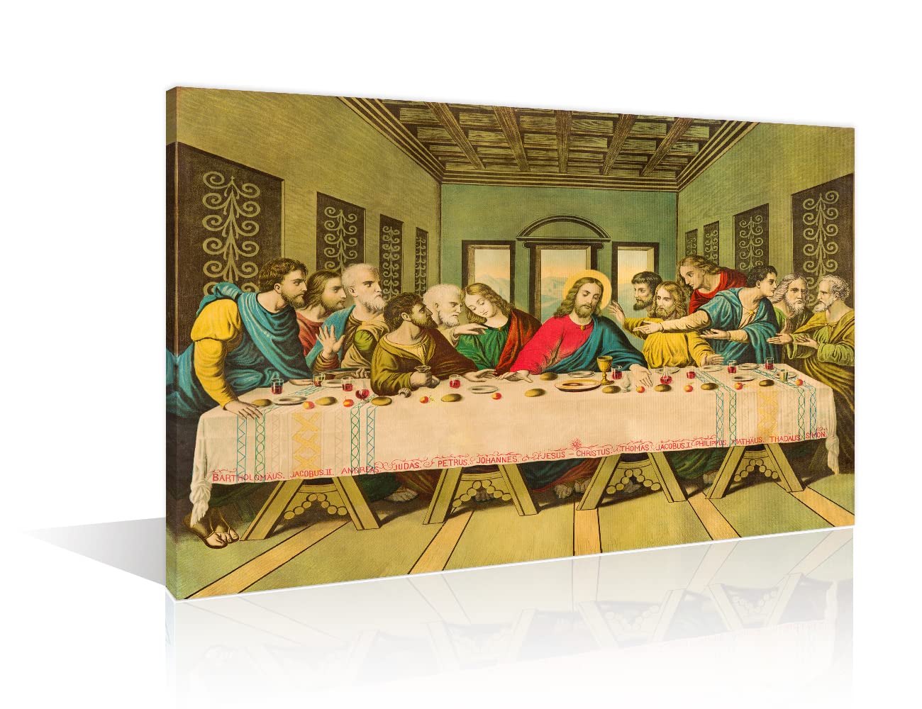 TISHIRON Last Supper, Jesus Christ Poster Wall Art Decor Framed Print Posters Bedroom Jesus Picture of Catholic Religious Artwor Ready to Hang (16" Wx24 H)