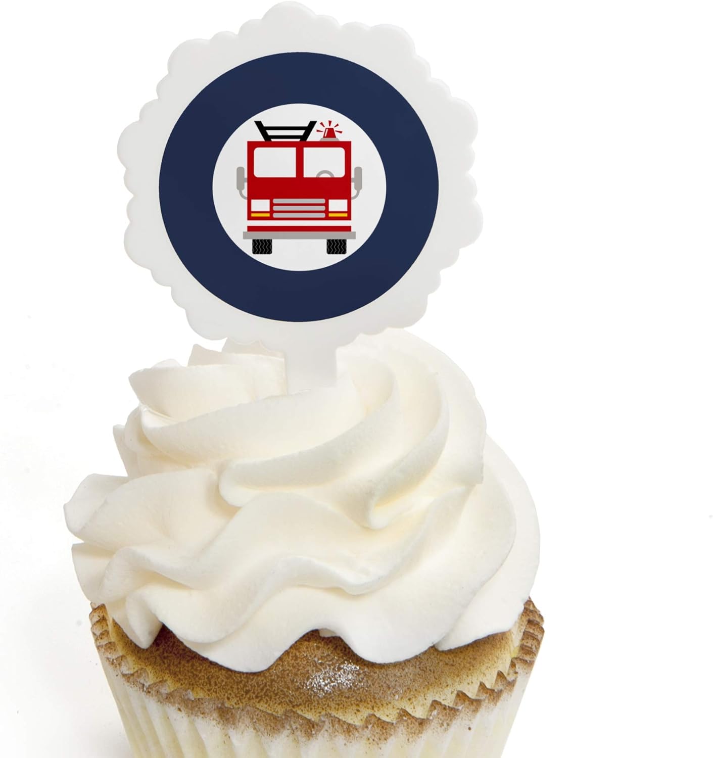 Amazon Com Fired Up Fire Truck Cupcake Picks With Stickers