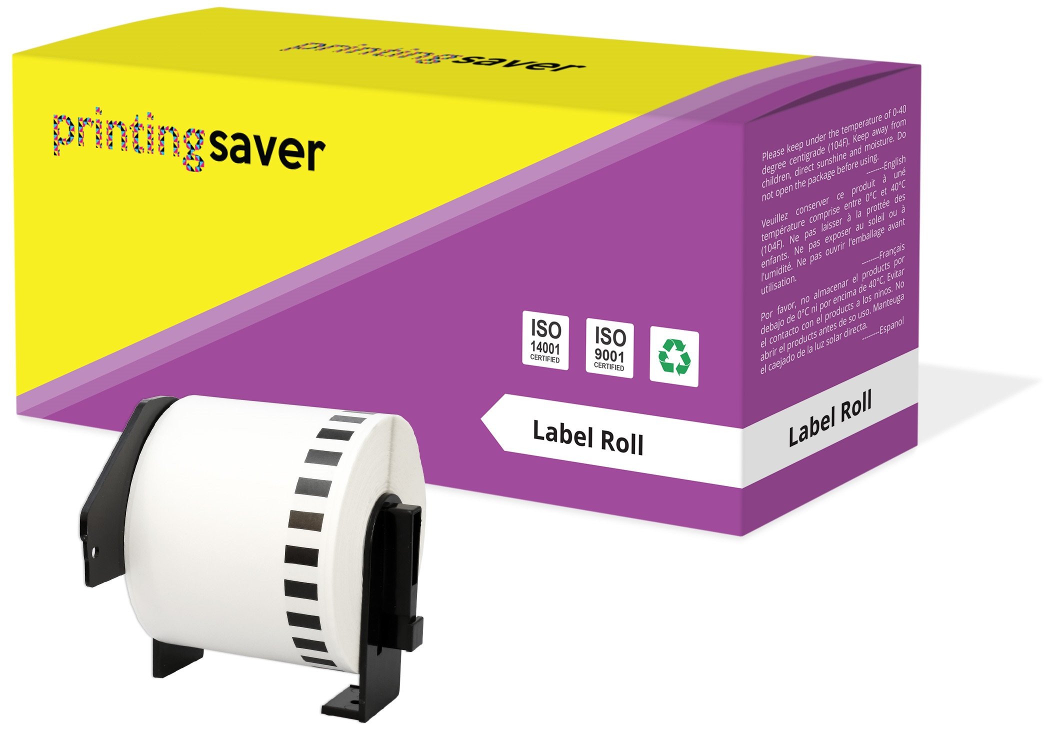 Printing Saver 1x Address Labels DK-22205 Compatible with Brother Label Printers P-Touch QL-500 550 710W 720NW 810W 820NWB 1110NWB 62mm x 30.48m