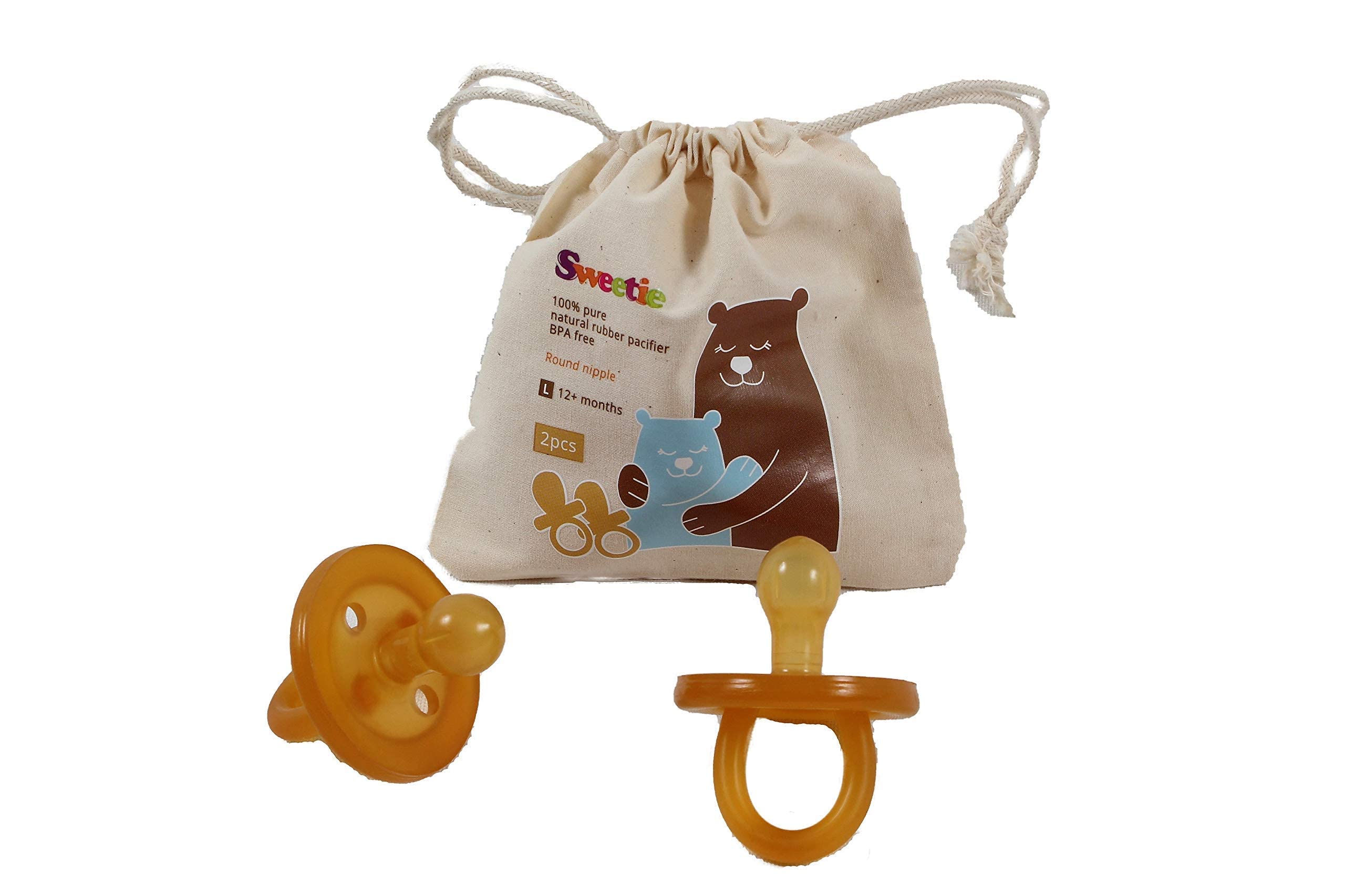 Sweetie Rubber Pacifier Natural Rubber Pacifier Rounded 2 … (Medium 6-12)