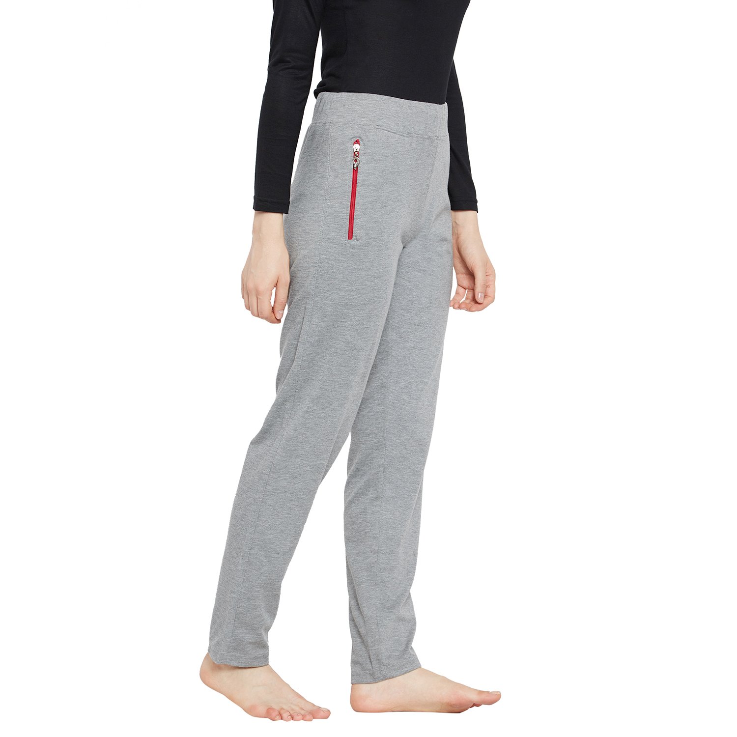 camey women cotton comfortable long pajama track pant side zipper pocket