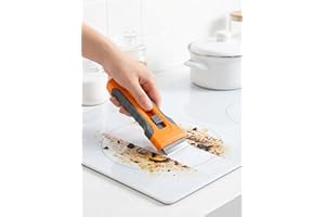 Blade Scraper Tool with 5 Extra Blades, Glass Cooktop & Oven Door Cleaner, Paint & Sticker Removal Tool, Heavy-Duty Cleaning 