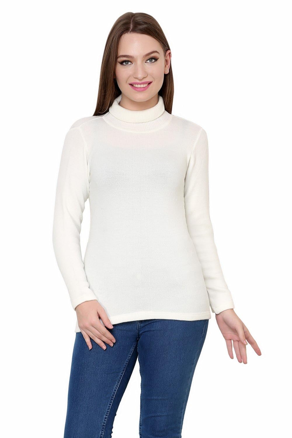 renka off white color winter pullover for women