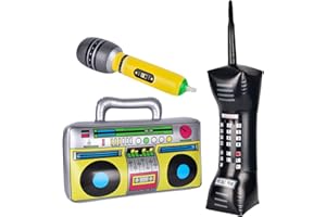 Restoring Ancient Ways Inflatable Boombox, Inflatable Mobile Phones, Inflatable Microphones for 80's90's Party, Hip hop Party