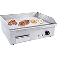 TBVECHI Teppanyaki, Electric Griddle Cooktop Countertop Commercial Flat Top Grill Griddles BBQ Plate Grill Thermostatic Control