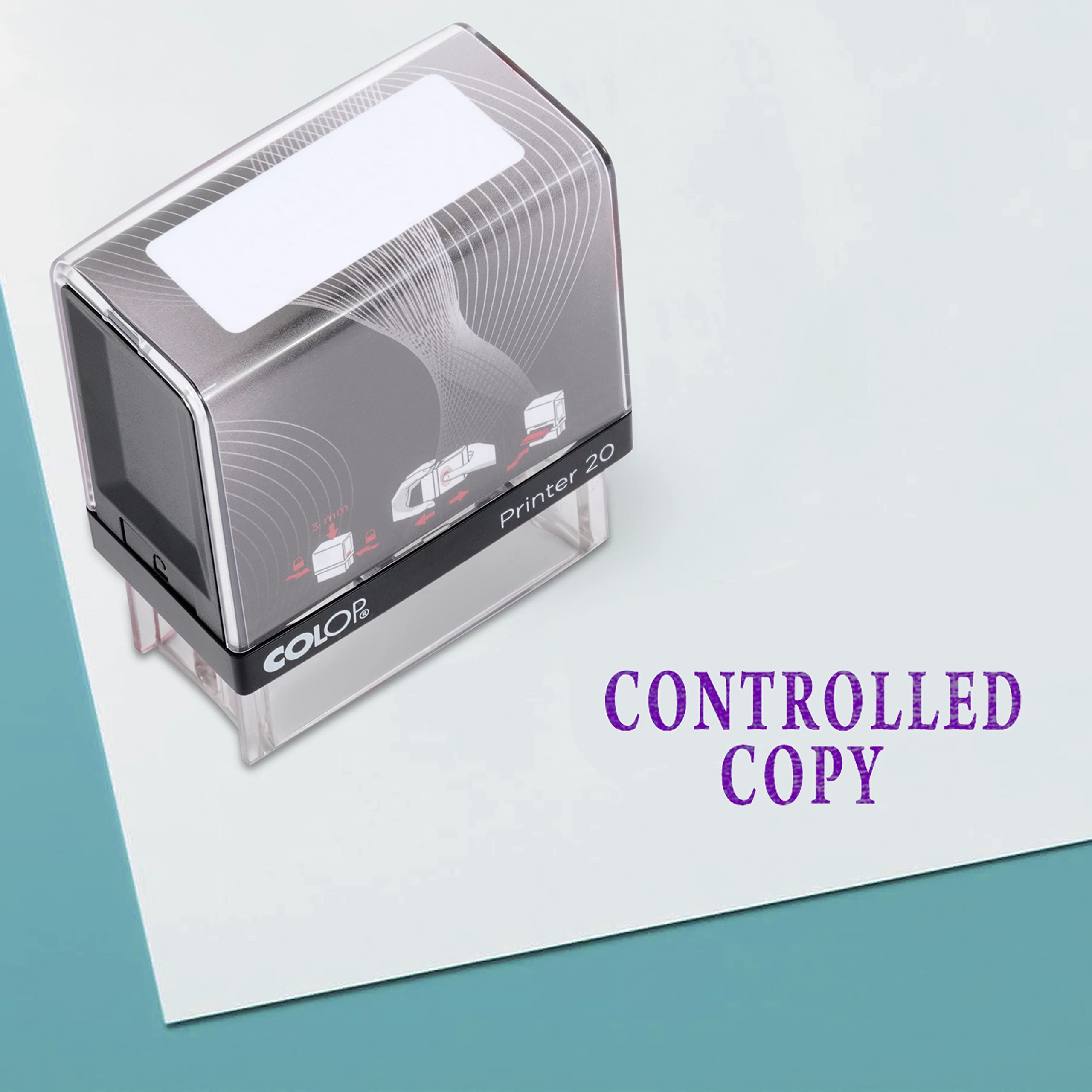 Controlled Copy Self Inking Rubber Stamp Custom Colop Office Stationary P20 Mini Stamper