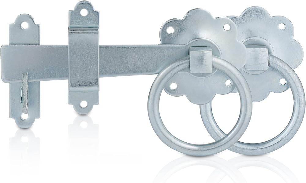 XFORT Zinc Ring Gate Latch Garden Door Catch Auto Gate Ring Latch
