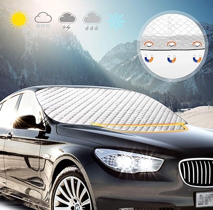 isimsus Windschutzscheibe Abdeckung, Winterabdeckung Auto Scheibenabdeckung Frostabdeckung Magnet Faltbare Abnehmbare Eisschu