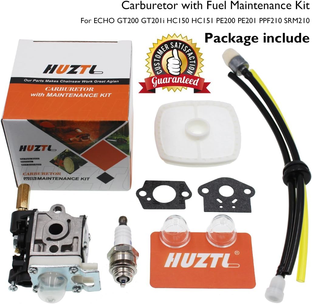 HUZTL Carburetor for Echo GT200 GT201i HC150 HC151 PE200 PE201 PPF210 PPF211 SRM210 SRM211 Trimmer Brushcutter with Fuel Maintenance Kit Spark Plug: Garden & Outdoor