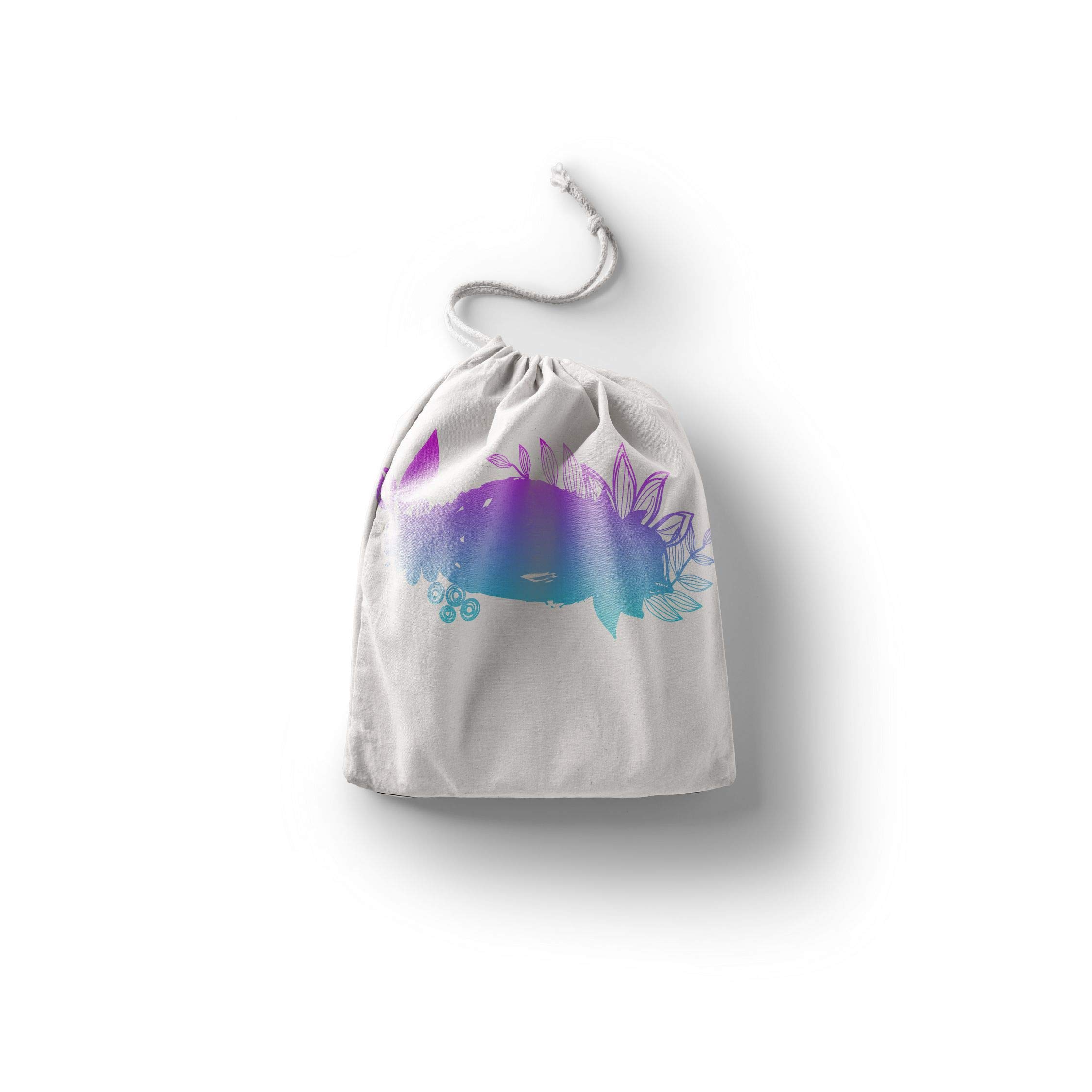 Bonamaison Printed Cotton Produce Bag with Drawstring, Reusable Grocery Bag, Biodegradable Eco-Friendly Bags, Travel Pouch, Sachet Bags, Shopping Bag, Eco Friendly, Foldable, Size: 30x40 Cm