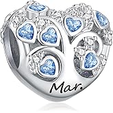 PHCLASY Birthstone Charms for Heart Dangle Charms for Bracelets and Necklaces, Birthday Mother's Day Christmas Jewelry Gifts For Women