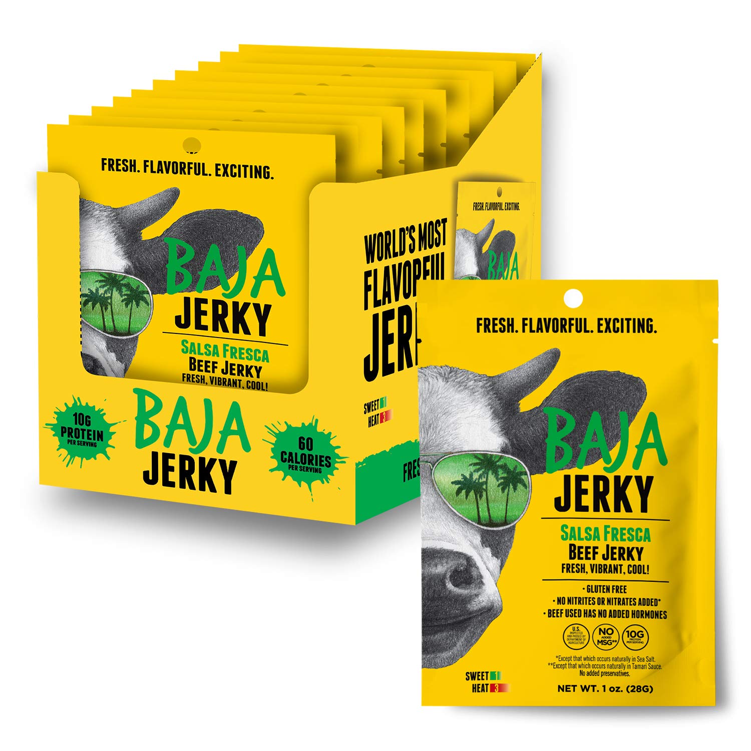 Baja Beef Jerky Keto Friendly, Gluten Free, Low Calorie Craft Jerky