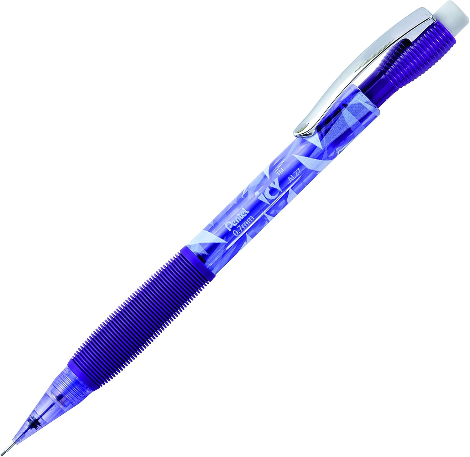 Pentel Icy Mechanical Pencil, 0.7mm Point Size, Violet Barrel, Box of