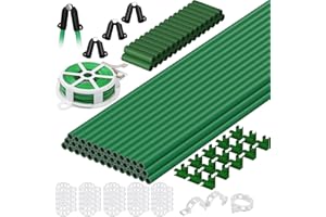 Tetutor 40 Packs Garden Stakes, Fiberglass Tomato Stakes, DIY 3ft 4ft 5ft 6ft 7ft Sturdy Plant Stakes for Indoor Outdoor Plants, Plant Sticks Supports for Tomato,Vegetables Gardening Supplies