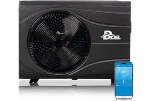 DOEL Swimming Pool Heat Pump, 44000BTU Full DC Inverter Pool Heater for Above and In Ground Pools and Spas, 13kW High Efficiency Pool Heater with WiFi Smart Control Panel, 220-240v