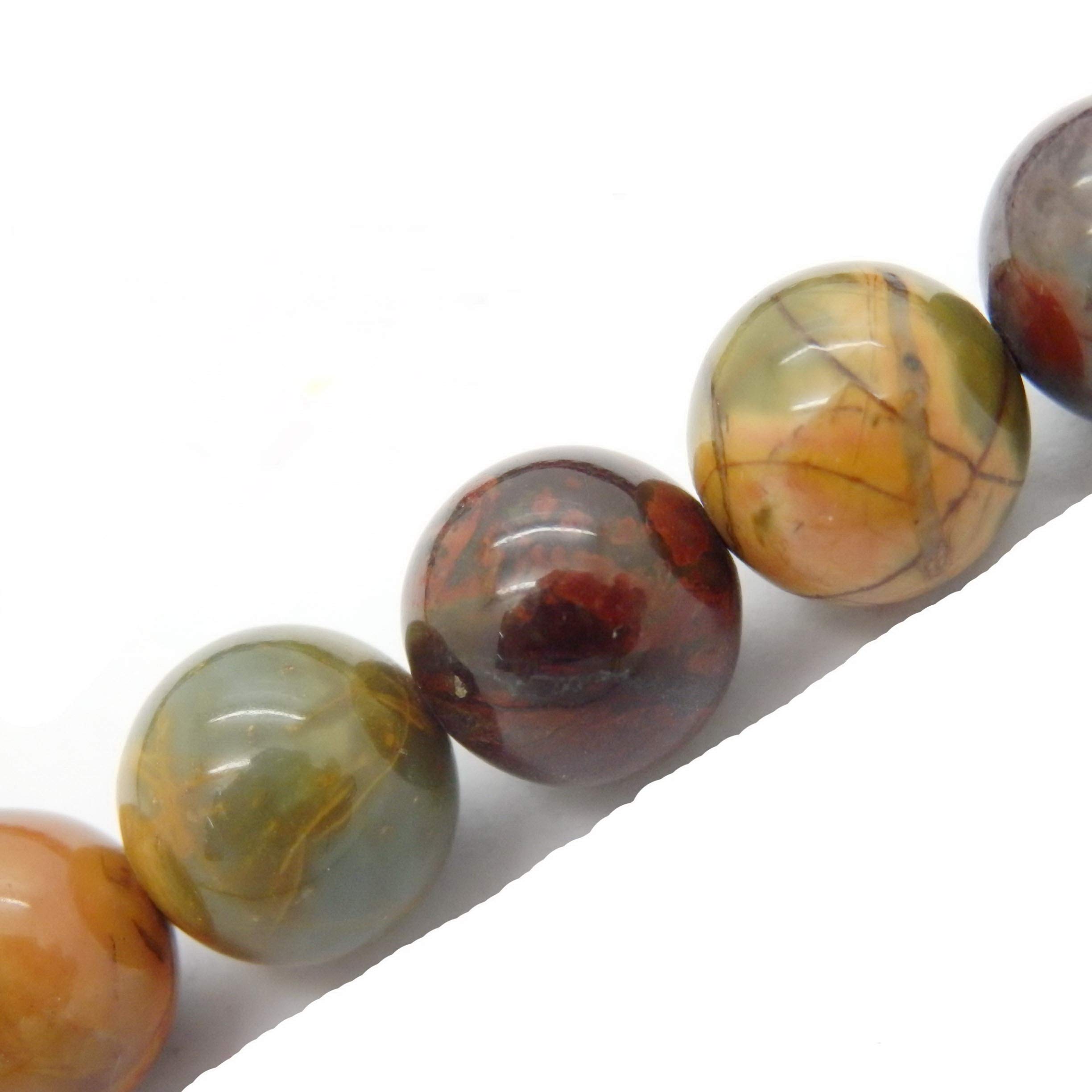 Fukugems Natural Stone Beads for Jewelry Making, Sold per Bag 5 Strands Inside (Red Picasso Jasper, 4mm)