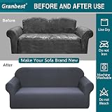 Granbest 3 Seater Water Repellent Sofa Cover Grey High Stretch Non Slip view 5