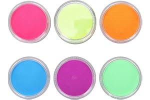Fluorescent Face and Body Paint, 6 Colors Bright Pigments for Party and Cosplay - Easy Application, Safe Non - Irritating, Id