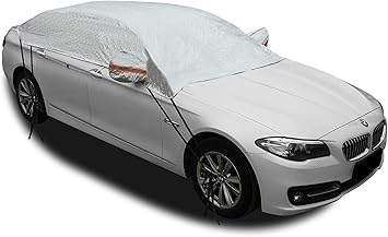Amazon Com Kadooria Safe View Half Car Cover Top Waterproof Windproof Dustproof Windshield Cover Snow Winter Summer Sedan 3xl 185 205 Automotive