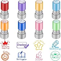 8 Pack Teacher Stamps Self Inking Teacher Stamp Set Picture Stamps for Teachers Motivation Teacher Stamps Colorful Supplies S