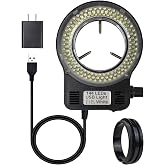 LED Ring Light Illuminator for Microscope, 144 LED Bubbles for Lab Monocular Binocular Trinocular Stereo Microscope Camera, Electronic Industry Ring Lamp