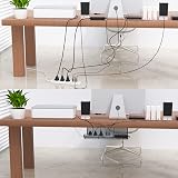 Univivi 2pk Under Desk Cable Management Tray Metal Wire Basket Organizer Black view 7