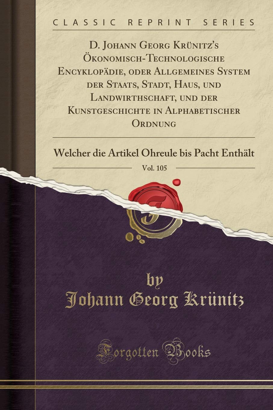 D Johann Georg Krunitz S Okonomisch Technologische Encyklopadie
