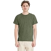 Hanes EcoSmart Crewneck T-Shirt for Men, Soft Cotton Blend, Classic Fit, Durable Everyday Tee, Tear Away Label, Short Sleeve, Lightweight Fabric, Machine Washable, Sustainable, 5XL, Heather Green